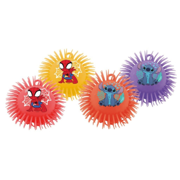 Piłka gumowa kudłata Spidey i Stitch mix 17cm